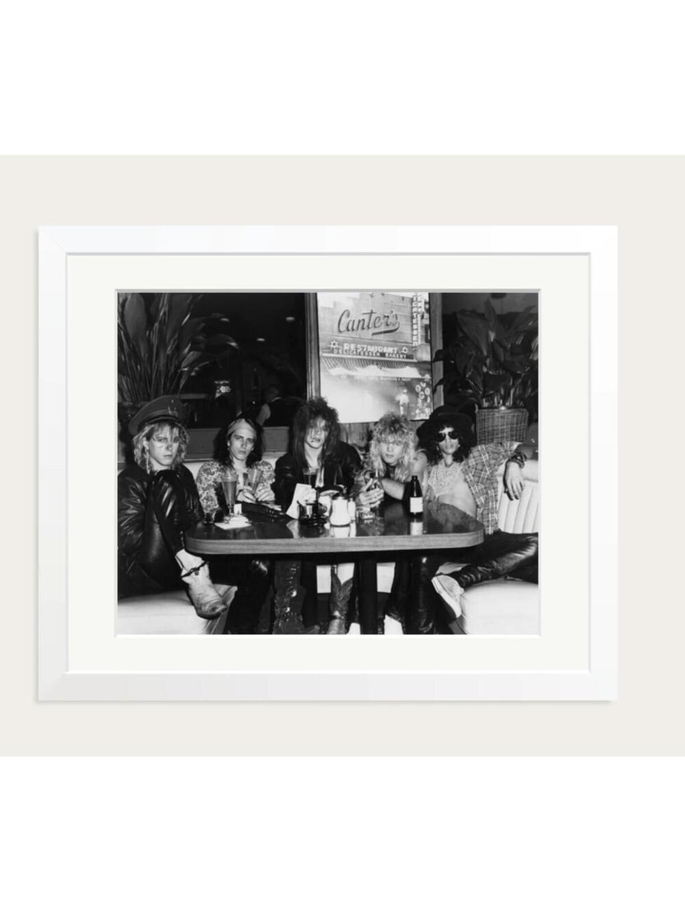 'Guns N' Roses At Canters Deli' Photographic Print in White Frame 21"x17"